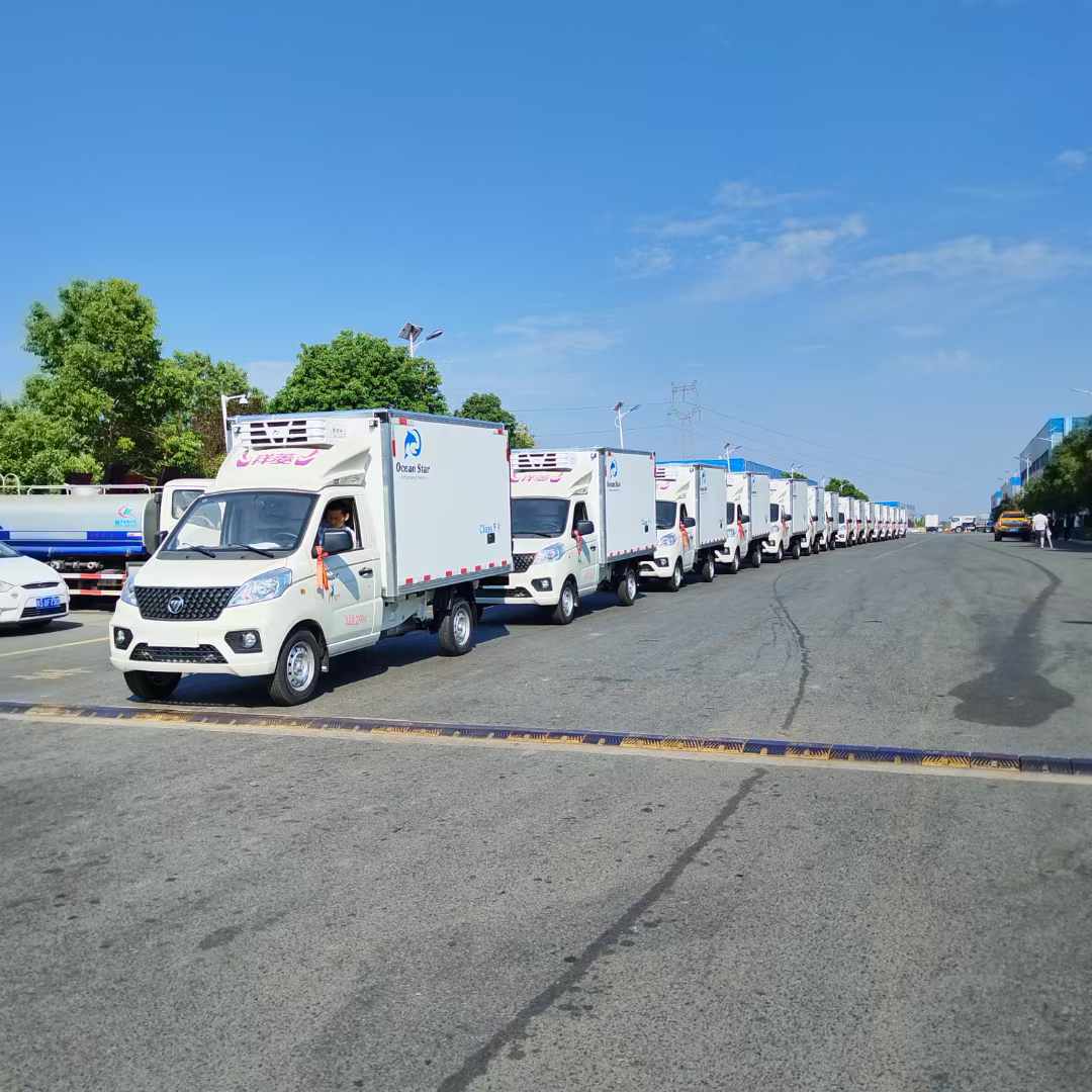 15臺福田祥菱出口專用冷藏車發(fā)車